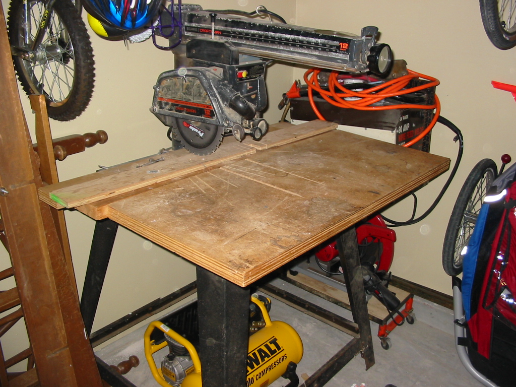 craftsman radial arm saw table top dimensions